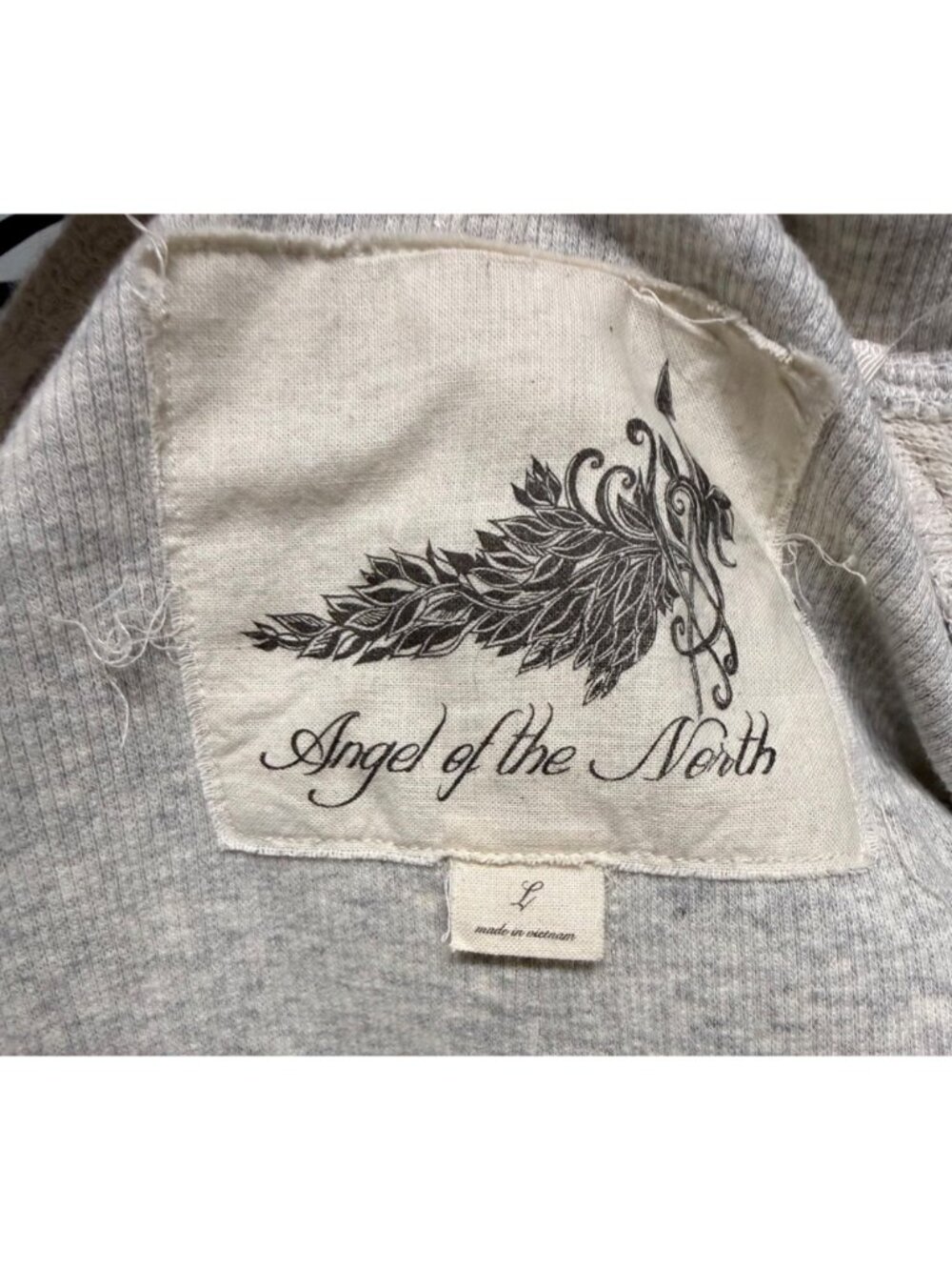Anthropologie Women’s Lace Trim Cardigan Waffle Knit Panels Embroidered Gray M - Picture 8 of 8